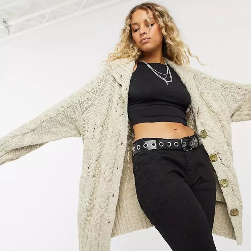 Free People Espresso Cardigan in Blanched Pine